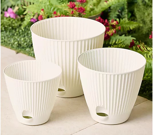 3-piece 10/12/14" Capillary Self-Watering Planters